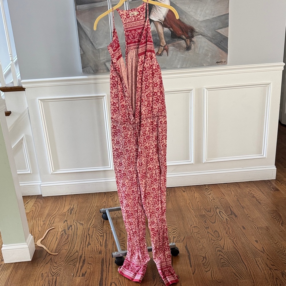 Faherty Red Patterned Jumpsuit - image 1
